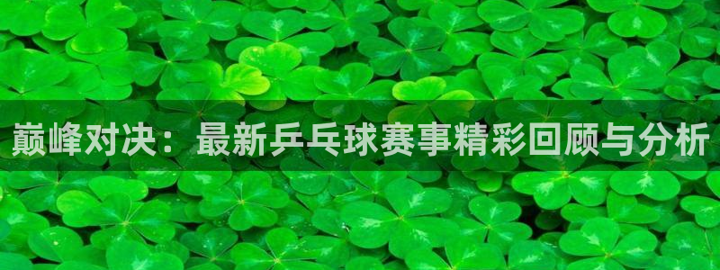 小九体育直播平台：巅峰对决：最新乒乓球赛事精彩回顾与分析